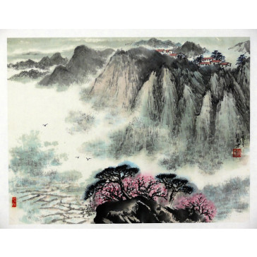 Peng Guo Lan "Berglandschaft im Vorfrühling", chinesische Malerei