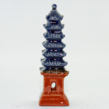 Bonsai-Figur Pagode, quadratisch - handgefertigte Keramik