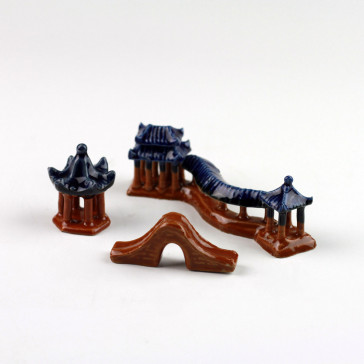 Bonsai-Figuren 3er-Set, glasierte Keramikfiguren