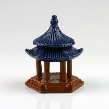 Keramikfigur "Tempel-Pavillon", chinesische Garten-Dekoration