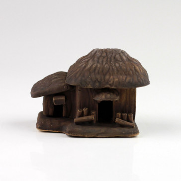 Bonsai-Figur "Bauernhaus mit Anbau", Keramikfigur