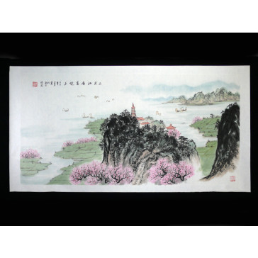 Chinesische Malerei "Südlich des Yangtse", Peng Guo Lan 