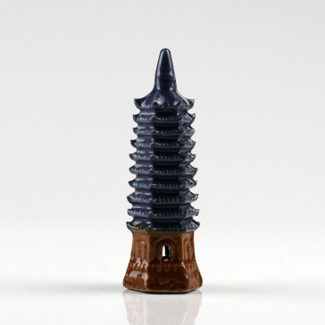 Bonsaifigur chinesische Pagode, Keramikfigur (M)
