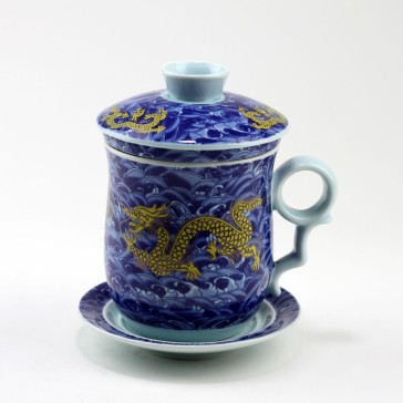 Deckeltasse Porzellan Drache