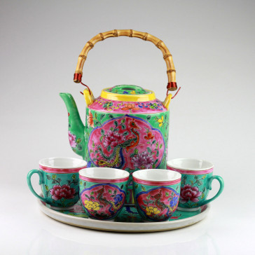 Chinesisches Porzellan-Teeservice "Baba-Nyonya", Teegeschirr-Set (6-teilig)