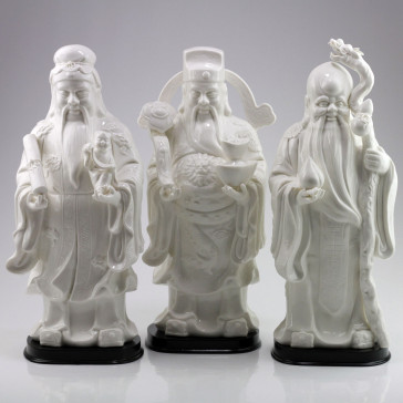 Porzellanfiguren Set "Die drei Sterne", Sanxing