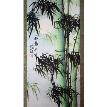 Rollbild Bambus im Mondschein