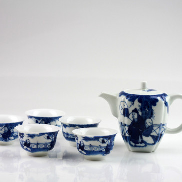 Teeservice blau-weiß, chinesisches Tee-Set
