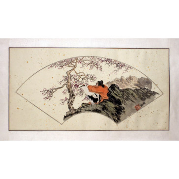 Peng Guo Lan "Kranich und Pflaumenbaum", chinesische Malerei