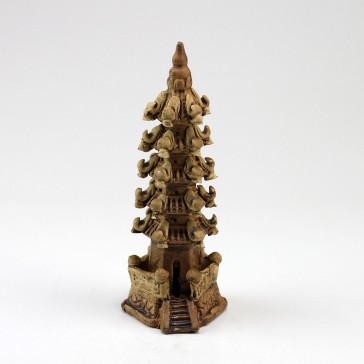 Keramik-Figur Tempel-Pagode, Bonsai-Deko
