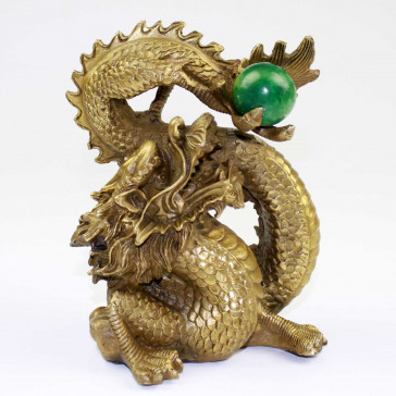 Feng-Shui Glücksdrachen Porzellan weiß Porzellanfiguren-Set chinesische Drachen 