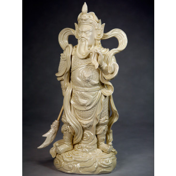 Blanc-de-Chine "General Guan Yu", Figur aus Dehua Porzellan