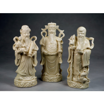 Fu Lu und Shou Porzellanfiguren Set Sanxing