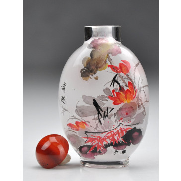 Snuff Bottle "Roter Lotus"