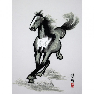Stickbild "Galoppierendes Pferd"
