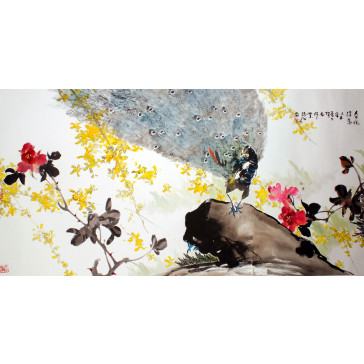 Ye DeJun "Der Pfau", chinesische Malerei