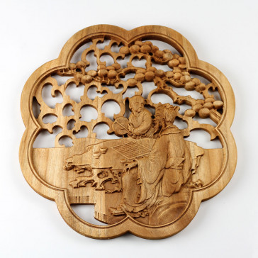 Wandbild Holz "Weiqi" (Go-Spiel), chinesisches Fenster
