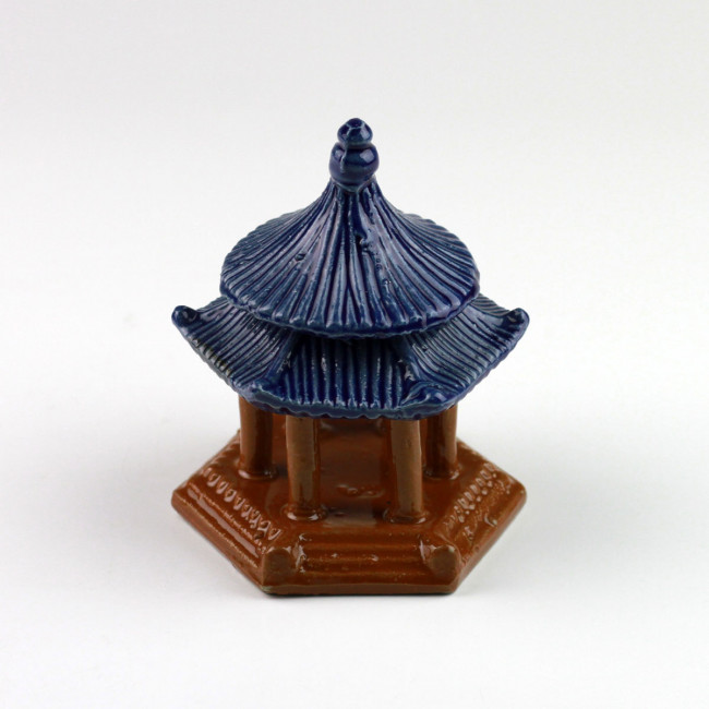 China-Deko Keramik natur Bonsai-Figur Pagode Tonfigur Asiatischer Turm 6,5 cm 