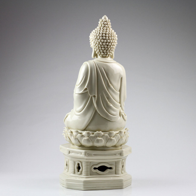 Buddha Amitabha Der Erleuchtete Porzellanfigur Porzellan Keramik Skulptur 