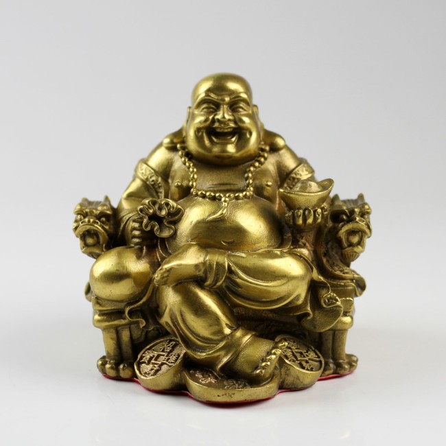 4 Messing Buddha Kopf Buddhakopf Gesicht Glücksbuddha Anhänger Amulett Glück
