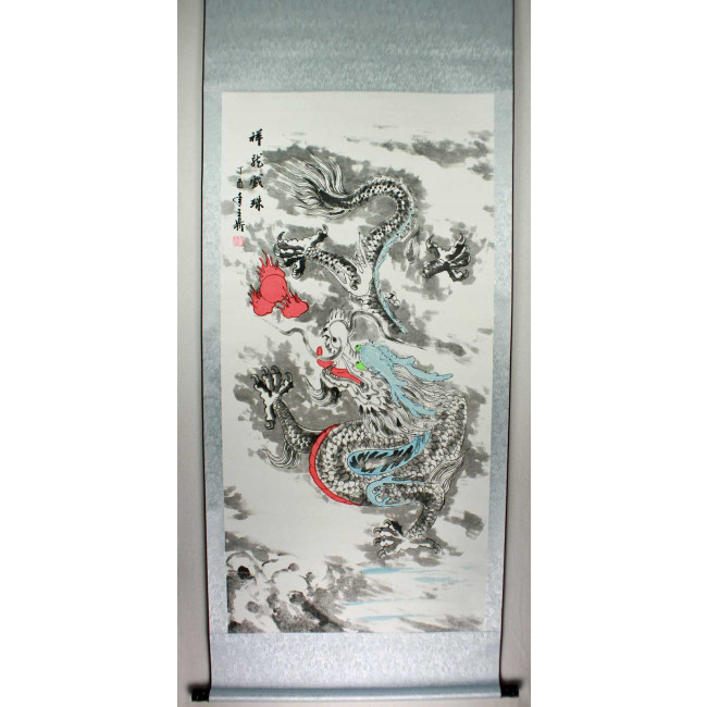 Drachen Chinesische Malereien Rollbild Drache Wandbild 