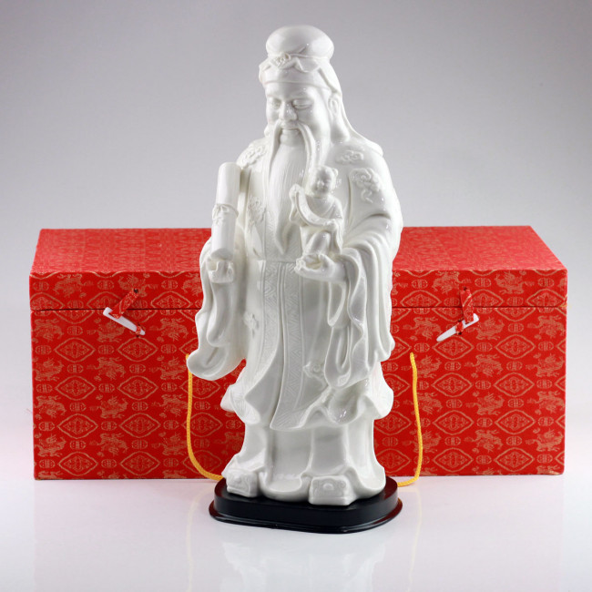 Porzellanfigur "Die Acht Unsterblichen Zhang Guolao" Porzellanskulptur China 