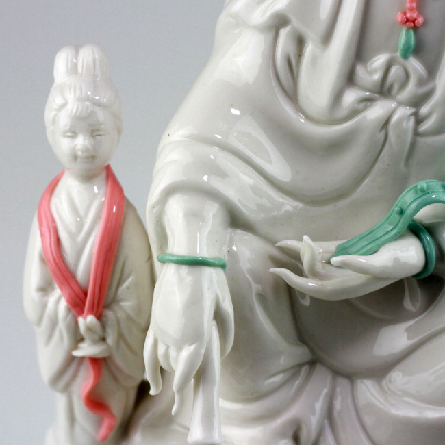 Feng-Shui Glücksdrachen Porzellan weiß Porzellanfiguren-Set chinesische Drachen 