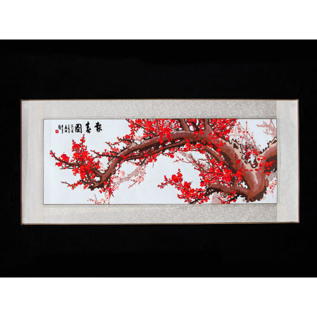 Rollbild chinesische Bildrolle "Pflaumenblüte und Vögel" Bild China querformat 