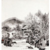 Chinesische Landschaftsmalerei "Kleines Haus in den Bergen", An Ping Ping