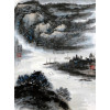 Chinesische Malerei "Fährenüberfahrt", Tuschezeichnung Peng Guo Lan