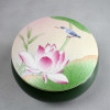 Porzellan Deckeldose "Vogel mit Lotus", chinesische Zuckerdose