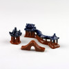 Bonsai-Figuren-Set "Kleiner Sommerpalast", Keramik-Figuren 3er-Set