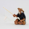 Bonsai-Figur "Angler", Keramikfigur Jiang Ziya, Bonsai Deko
