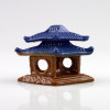 Keramikfigur "Pavillon-Tempel" rautenförmig, Garten-Bonsai-Deko (L)