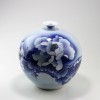 Chinesische Vase "Pfingstrose", Kugelvase Porzellan