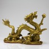 Chinesischer Drache Long Messing Skulptur, Feng-Shui Drache groß 4 kg
