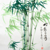 Rollbild "Bambus" grün, chinesische Bildrolle groß