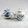 Porzellan Tee-Set "Koi-Karpfen", chinesische Teekanne und Deckeltasse, 2-teilig