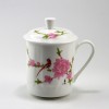 Deckeltasse "Kirschblüte", chinesische Teetasse Porzellan