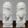 Fu-Hunde Stein-Figuren Wächterlöwen Palast-Löwen weiß