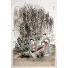 Chinesische Malerei "Hofdame im Schatten der Weidenbäume", Wang Xuan