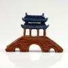 Keramik-Figur Pavillonbrücke, Gartendeko Bonsai-Keramik (L)