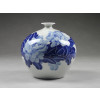 Chinesische Vase "Lotusblüte", Kugelvase Porzellan