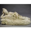 Blanc-de-Chine "Liegende Göttin der Barmherzigkeit" Guanyin Porzellan Skulptur