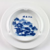 Porzellan-Schale "Dorf am See", chinesischer Aschenbecher blau-weiß