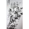 Rollbild, chinesische Malerei "8 Wilde Pferde", Xu Beihong