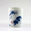 Chinesische Vase "Der Hahn", Porzellan Kalligraphie-Pinselhalter