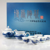 Teeservice blau-weiß "Pavillon am See", chinesisches Porzellan-Service handbemalt