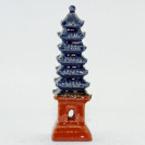 Bonsai-Figur Pagode, quadratisch - handgefertigte Keramik