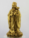 Glücksgott Fu Xing, goldfarbene Messingfigur